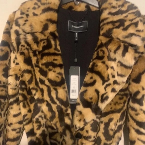 NWT Belted Leopard Faux Fur Full Length Coat! - Picture 10 of 12